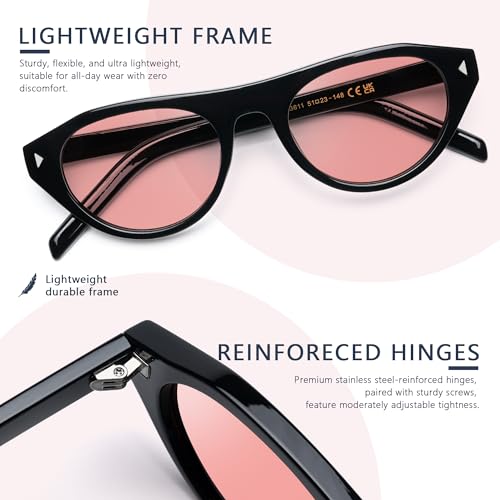 Image of Fluorescent-41 Pink Tinted Blue Light Blocking Glasses for Migraine, Light Sensitivity, Photophobia JF5002