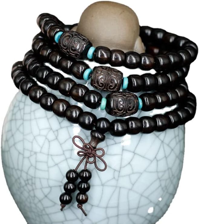 黑檀珠如意款桶珠手链 男女文玩装饰规格7×9×108颗念珠装饰(7×9×108颗)