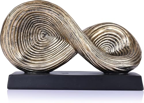 Catálogo de Escultura - los preferidos. 41 QIANLING Escultura de arte abstracto, escultura de símbolo de lazo infinito, estatua decorativa abstracta, nudo dorado para decoración de detalles del hogar, decoración moderna...