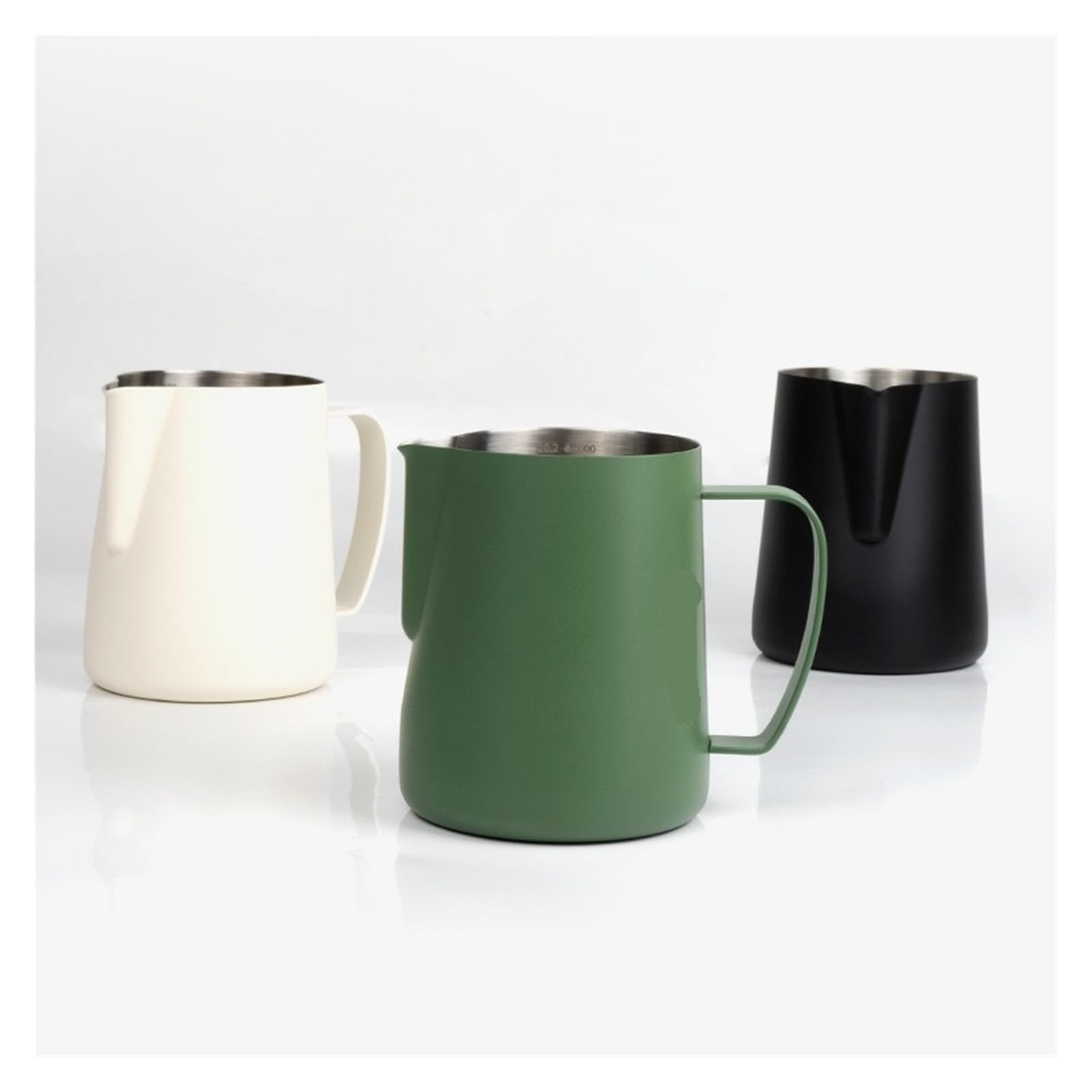 Compatible con taza de café Latte Art, herramienta jarra leche doble escala acero inoxidable 400ml/600ml(600ml,Pink)