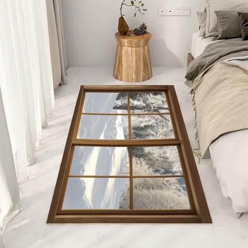 Tapis antidérapant lavable jungle d'hiver pour un entretien facile