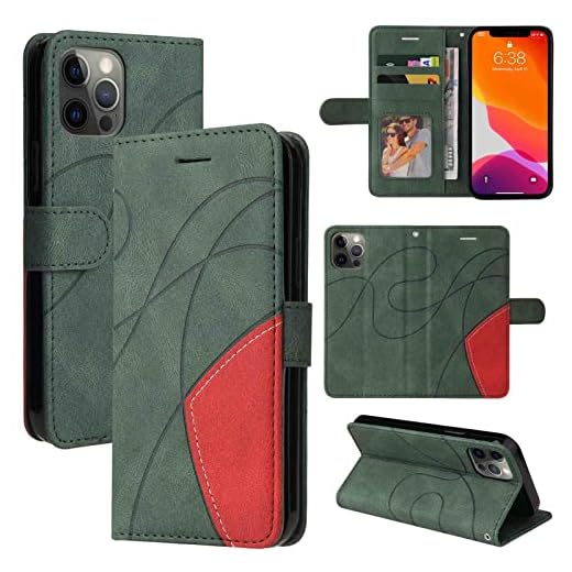 Fansipro Capa para celular carteira Folio Case para XIAOMI MI 10T, capa fina de couro PU premium para MI 10T, 2 espaços para cartão, 1 slot para moldura de foto, avançada, verde