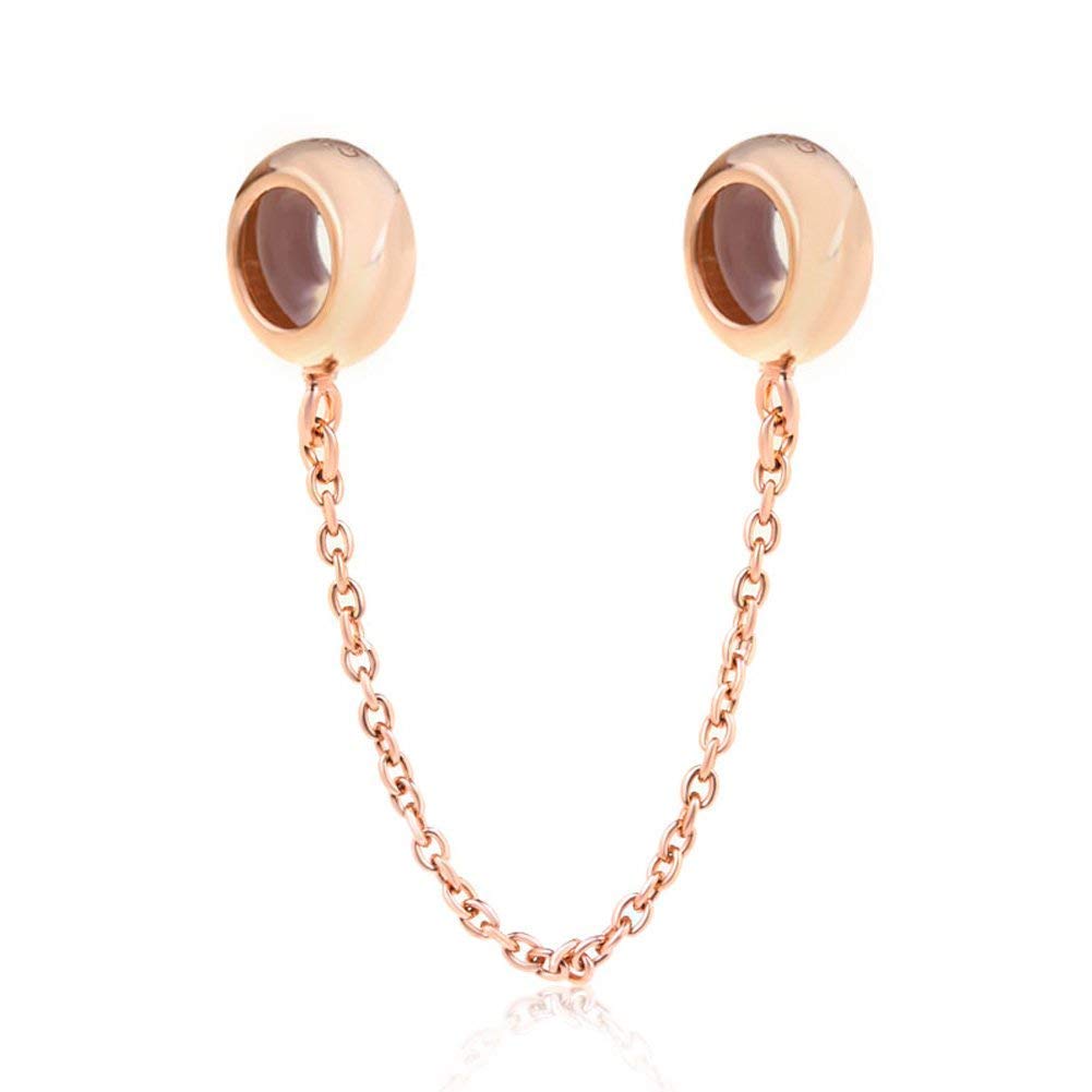 Hoobeads Clip Spacer Stoppers925 Sterling Silver Stopper Safety Chain Bead Charm for European Charm Bracelets