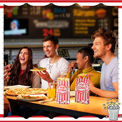 Image of Potchen 300 Pcs Popcorn Bags 2 oz Bulk Popcorn Holders Grease Tear Resistant Disposable Treat Bags for Carnival Movie Night Birthday Party Favors Home Business Supply