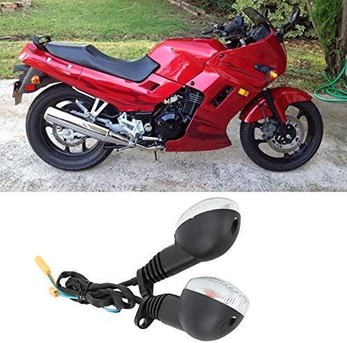Miniatura 2 de Indicador de señal de giro para motocicleta, 2 piezas LED de luz de giro para Kawasaki Para Ninja 250 modificación de motocicleta (negro blanco)