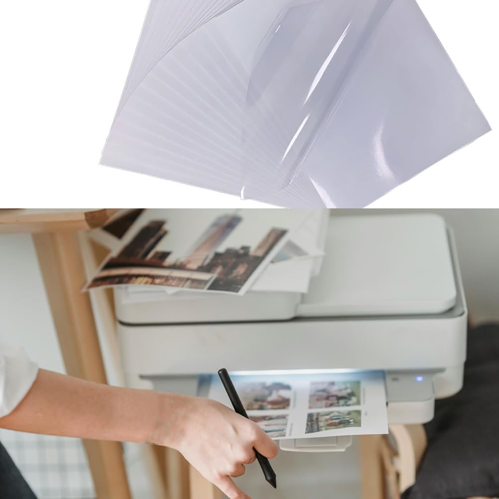 Carta Adesiva Trasparente per Stampante Vinile Stampabile 20 Pezzi
