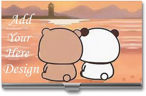 Miniatura 1 de Portatarjetas de visita personalizadas, añade tu diseño, estuche de aluminio para tarjetas de visita con logotipo de texto, cartera personalizada