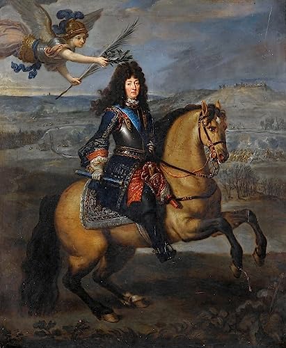 Portrait équestre de Louis XIV Pierre Mignard en toile premium pour salon élégant