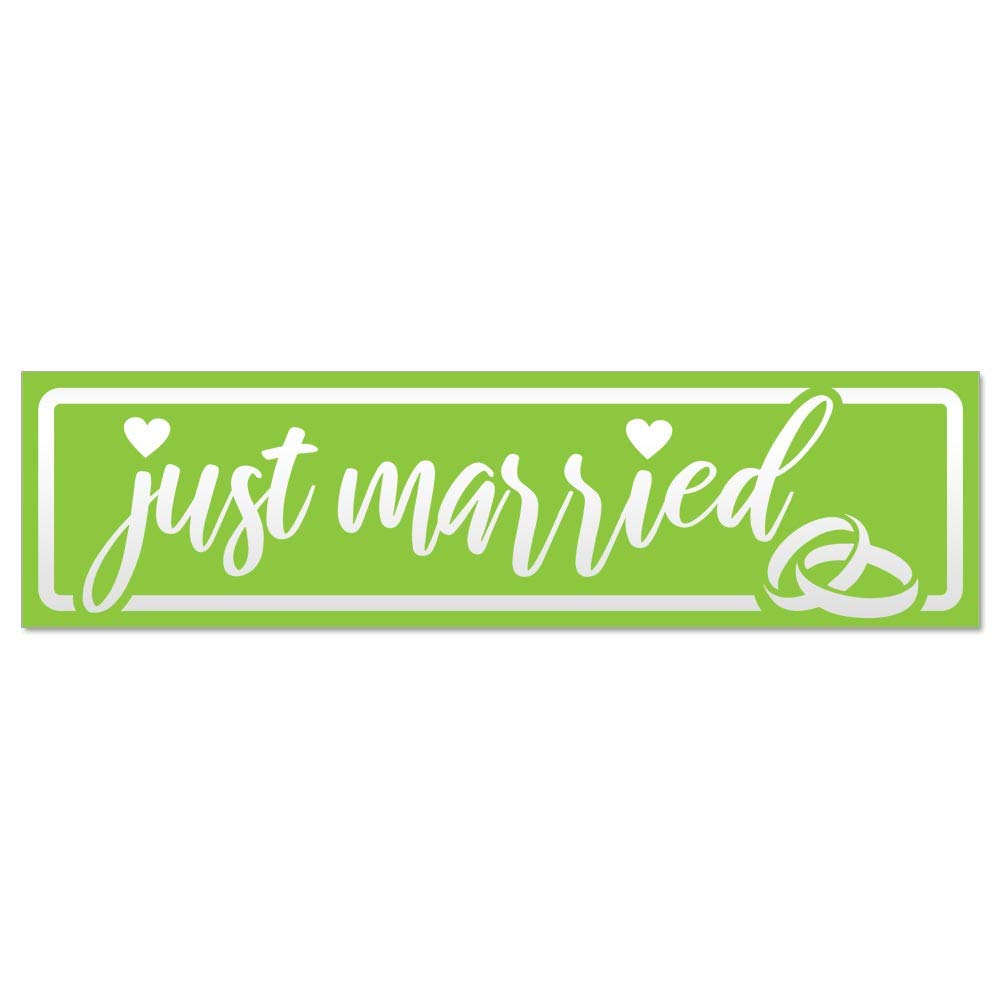 Kiwistar Magnetschild „Just Married“ – 20 Cm Rot, Magnetisch Für Auto, Tür & Kühlschrank