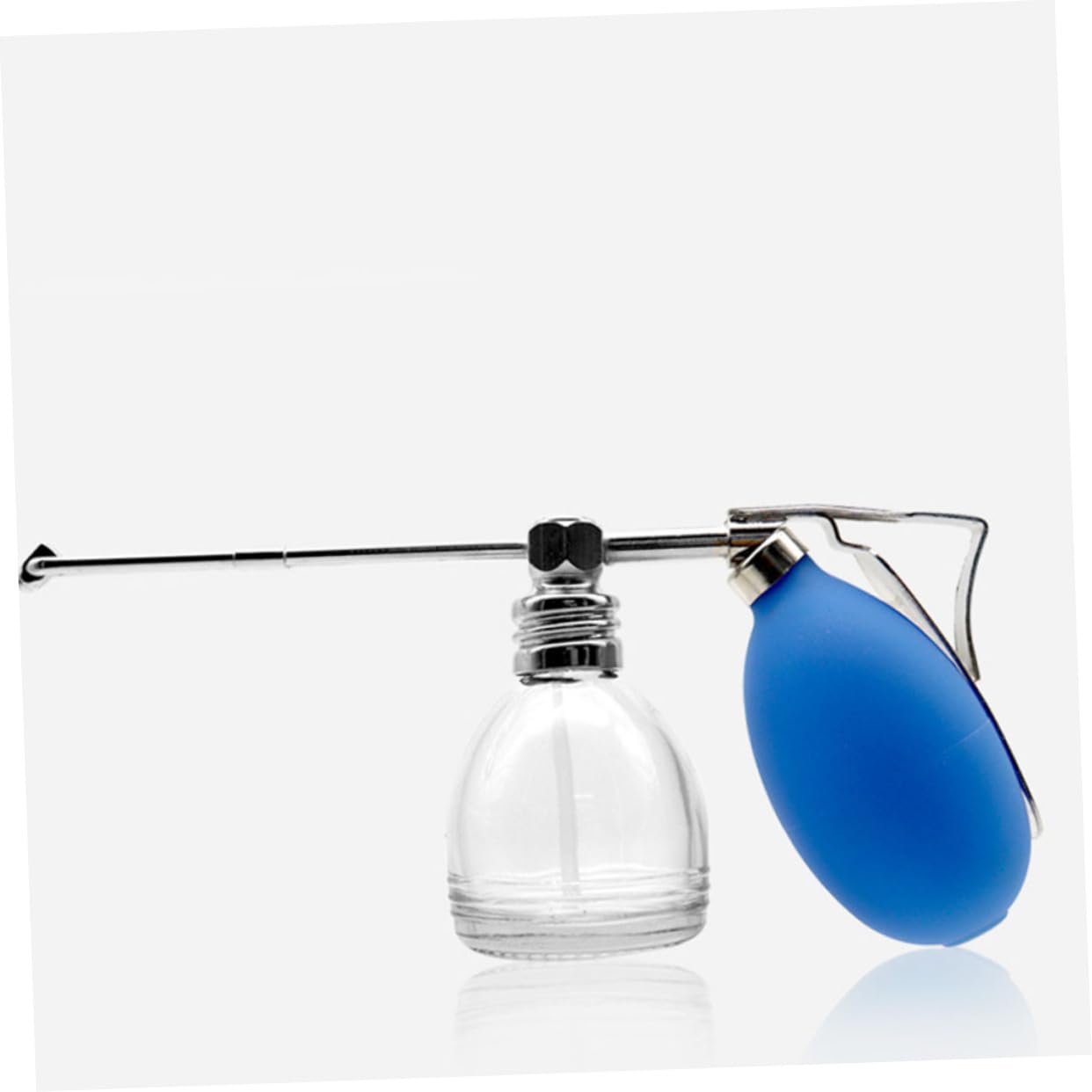 Mikinona Botella Pulverizadora para Peluquería, Vidrio Azul, Pulverización de Polvo, Recargable y Fácil de Desmontar, Uso en Casa y Viaje