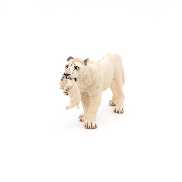 Foto 7 de 8 de Papo - Figura de Leona Blanca con Cachorro Realista Juguete para Niños - Colección Vida Salvaje