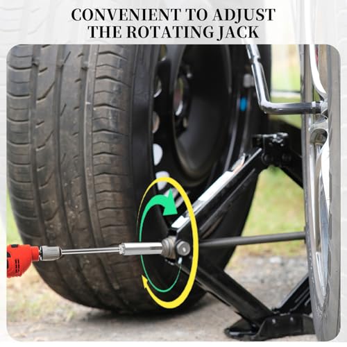 Image of Scissor Jack Slotted Drill Adapter, Compatible with RV Manual Scissor Jacks, C Jacks, Camper Trailer Pop-Up Stabilizers, Effortless Lifting for RV Owners and Campers