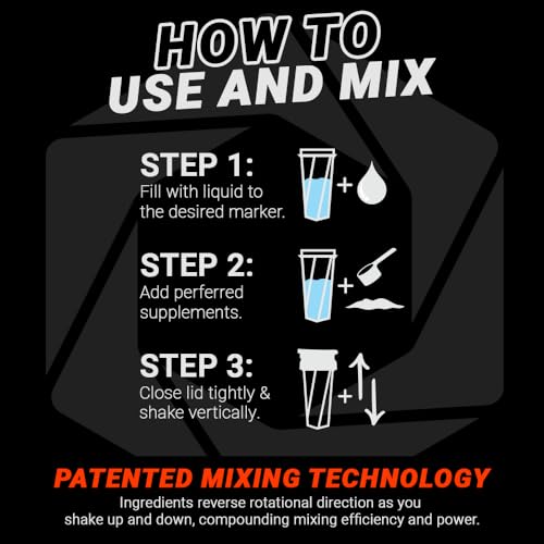 HELIMIX 2.0 Vortex Blender Shaker Bottle Holds upto 28oz | No Blending Ball or Whisk | USA Made | Pre Workout Protein Drink Cocktail Shaker Cup | Weight Loss Supplements Shakes | Top Rack Safe - Image 4
