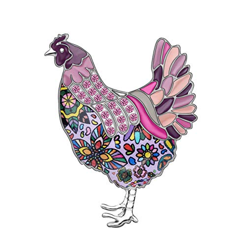 Image of DUOWEI Enamel Chicken Brooches Animals Lapel Pin Clothes Scarf Jewelry Gift for Women Girls