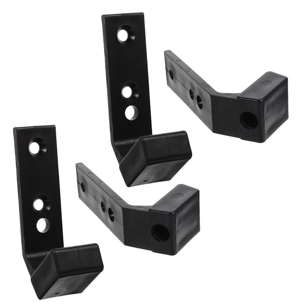 Soporte para Barra de Pesas de Pared, Organizador de 4 Piezas en PC Negro para Gimnasio en Casa y Uso Comercial