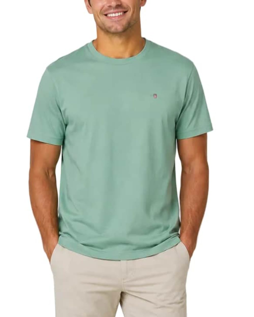 GANT Men's Reg Shield Ss T-Shirt, Surplus Mint, M