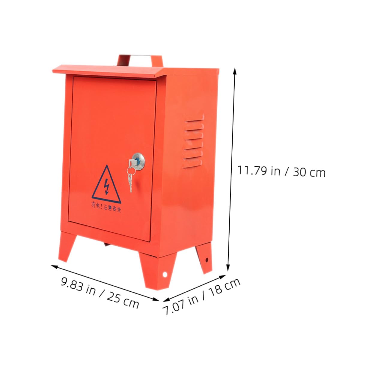 Outdoor Small Iron Power Distribution Box Portable Junction Case with Circuit Breaker Protection 250x300x180mm Weatherproof Electrical Box for Construction Site Use
