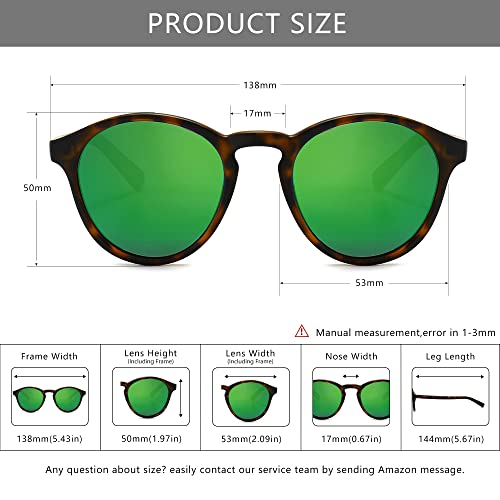Image of SUNGAIT Classic Round Polarized Sunglasses Retro Vintage Style UV400