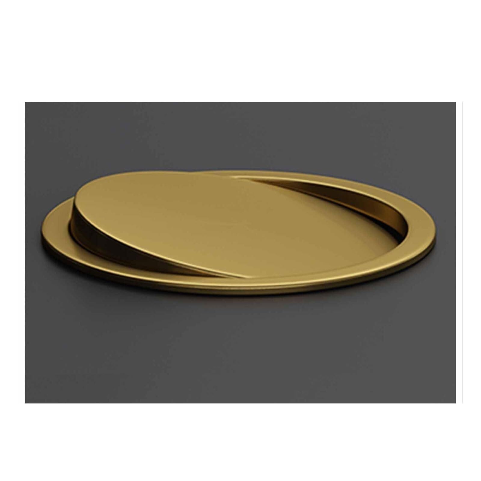 DFGHNBVC Built-In Trash Bin Lid For Kitchen Countertop Trash Grommet Hidden Swing Trash Can Lid Stainless Steel Waste Chute Cover,Gold-240Mm
