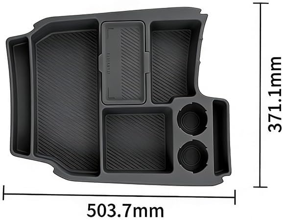 Under Console Organizer for 2021-2026 Toyota Sienna Accessories, Silicone Center Console Tray with Cupholder & Coin Slot, Interior Storage Box for 2025 2024 2023 2022 (Black, Not for Cool Box) image 5