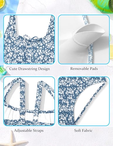 Image of CRISONE Girls One Piece Swimsuits Adjustable Straps Bathing Suit Color Block Padded Pool Beach Swimwear 9-16Y