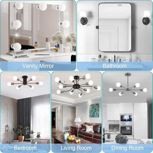 Image of 20 Pack Bathroom Light Bulbs 60W Equivalent 5000K Daylight E26 Globe Bulbs | G25 LED Vanity Light Bulbs Over Mirror, CRI85+ Eye-Friendly, Round Bulb for Makeup Mirror, 120V, 5W, 500LM, Non-Dimmable