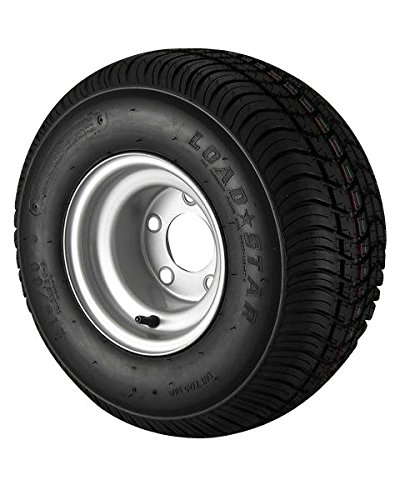 18.5X8.5-8 Loadstar Trailer Tire LRC on 5 Bolt Silver Wheel