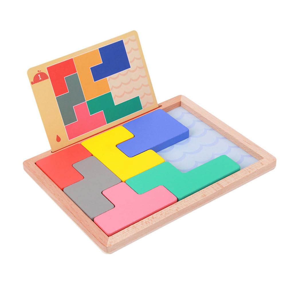 Gioco di Puzzle Tetris in Legno, Rompicapo per la Logica Spaziale dei Bambini