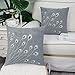 CaliTime Pack of 2 Supersoft Throw Pillow Covers Cases for Couch Bed Sofa Decor Peacock Feathers Embroidered 18 X 18 Inches Grey