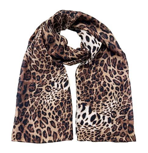 Womens-Leopard Print Shawl Scarf - Lightweight Wrap Scarves Shawl Cheetah Sunscreen Scarve for Spring Summer Season Travel4