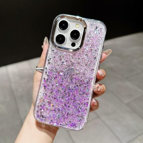 Coque iPhone 13 paillettes lisses anti-rayures avec contour objectif surélevé