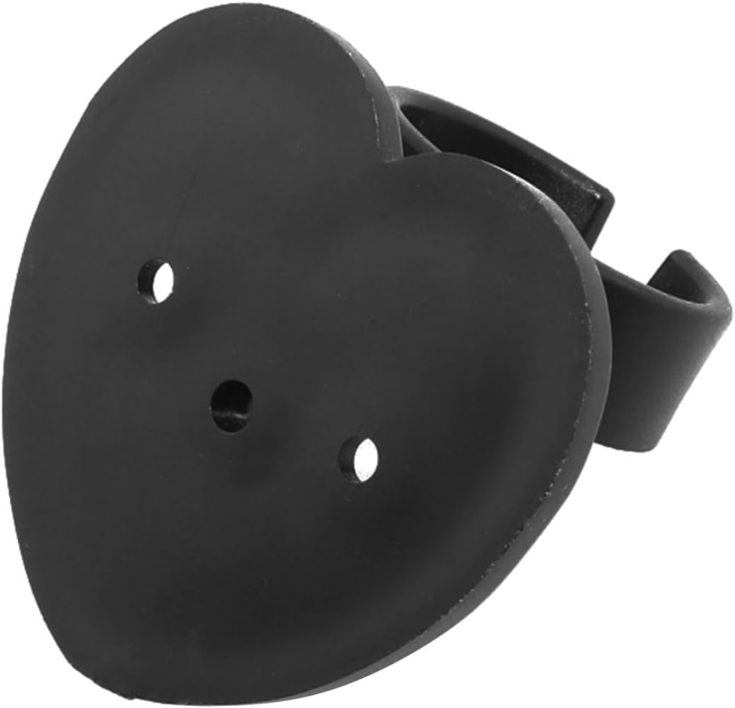 2PCS Heart Shaped Mic Stand Hooks 32mm Microphone Bracket Hooks Stationary Mic Wall Mount Hangers Interview Microphone Brand Clamps Adhesive Magic Tape for Advertising Black image 5