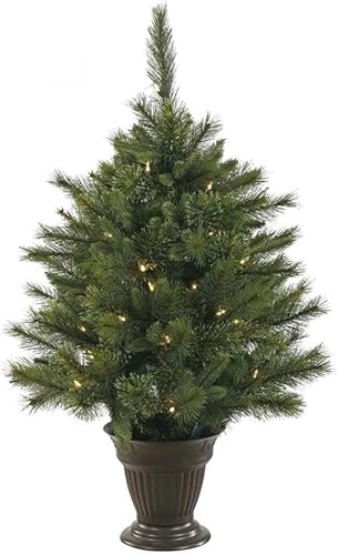 Vickerman Cashmere Tree 50 LED blanco cálido, funciona con pilas con temporizador, 3.5 pies por 28 pulgadas