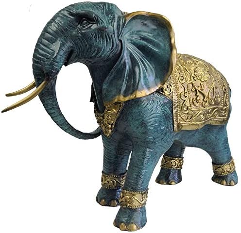 YouFine Bronze Elephant Statue, Interior Design Modern Figurine, Large Animal Sculpture Outdoor Garden Animal