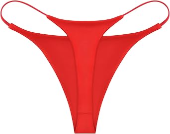 ETAOLINE Women's Thong Bikini Cheeky Bottom Solid G String Panties