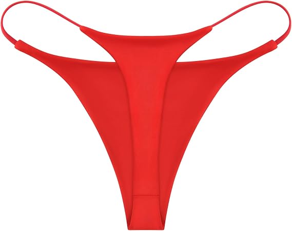 ETAOLINE Women's Thong Bikini Cheeky Bottom Solid G String Panties