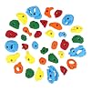 Atomik Rock Climbing Holds Set of 35 Bolt-On Rock-Like Pinches, Pockets, Slopers, Jugs, and Footholds in Assorted Bright Tones
