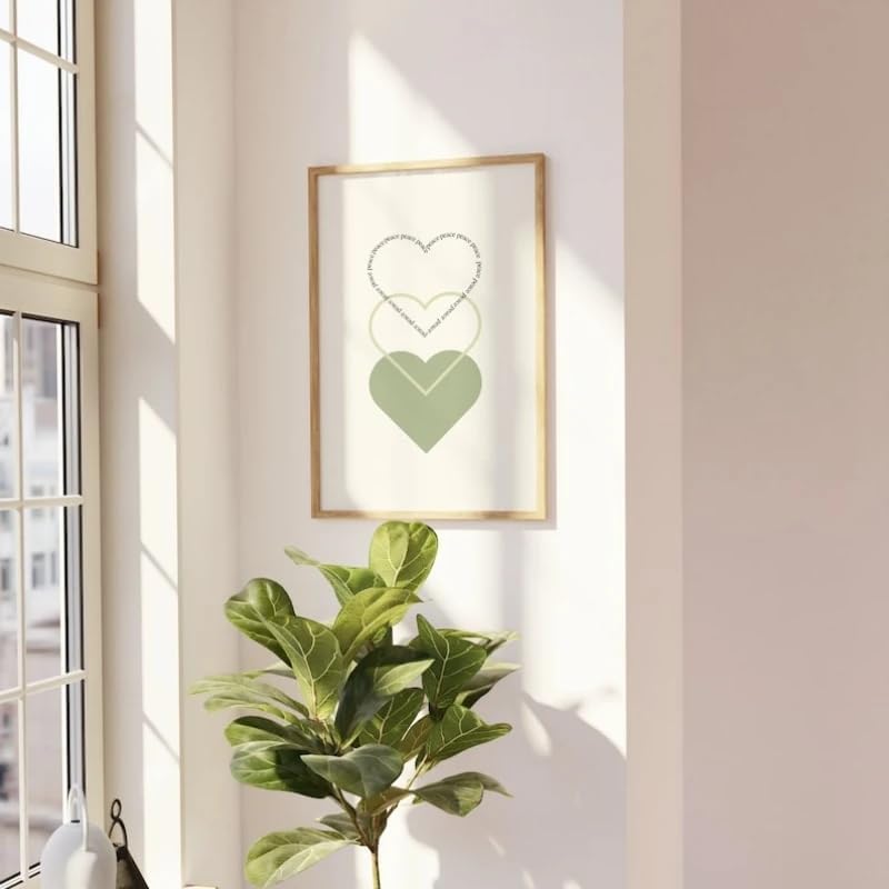 Peinture de cœur rétro simple pour un intérieur chaleureux et doux