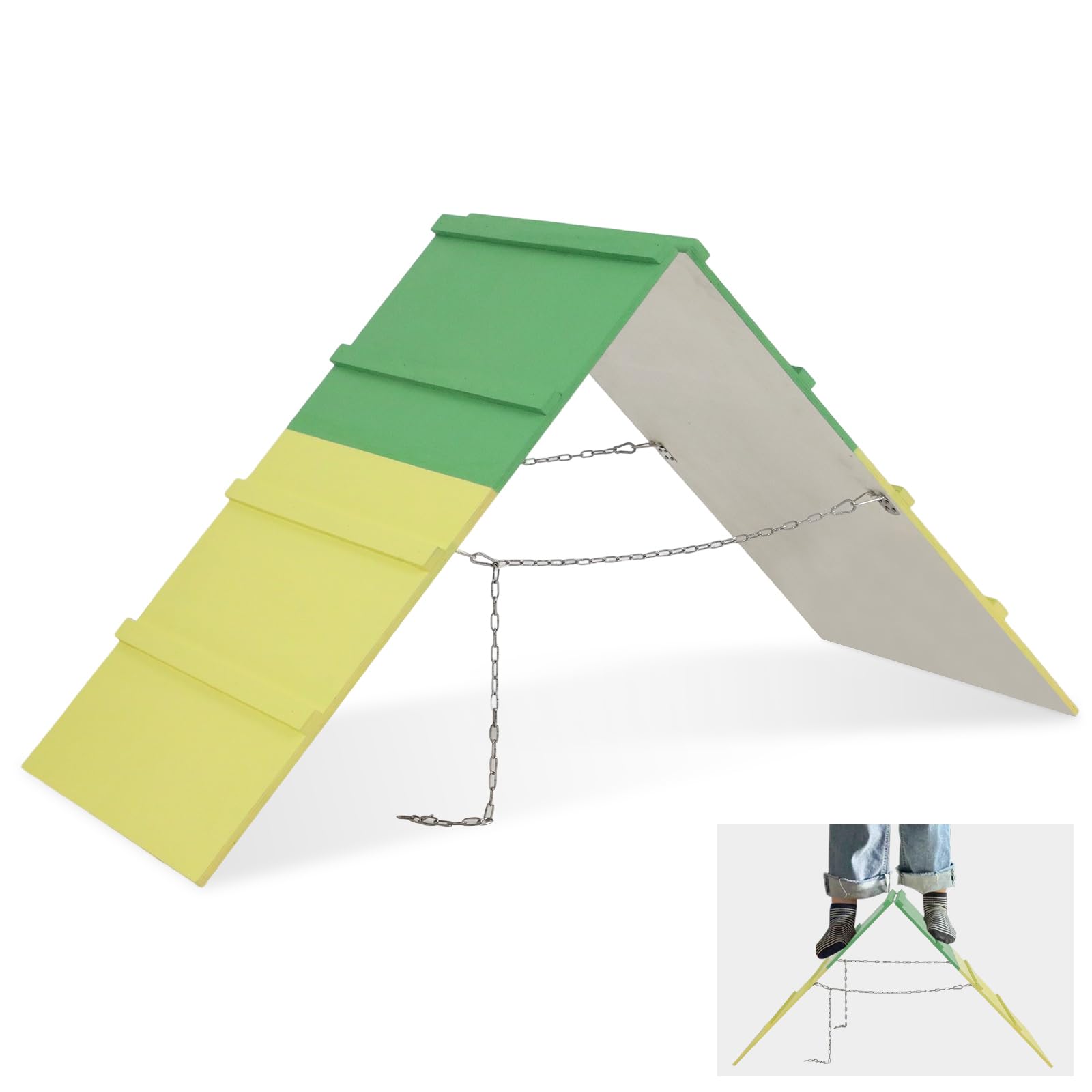 Kuabiz Dogs Agility A-Frame 74.8 x 18.9 Inch Dog Agility Equipment A-Frame Agility Training Equipment Dog Non-Slip Agility Course Equipment for Dogs Jumping Outdoor Dog Pet Ramp Climbing Playground