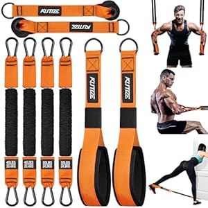 Resistance Bands, Exercise Bands with Handles, Door Anchor, Heavy-Duty Tricep Workout Equipment for Pushdowns, Bicep Curls, Face Pulls, Home Gym Equipment Training for Back, Abs, Triceps, Biceps, Arms