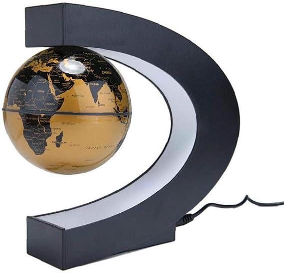 Floating Globe with Led C Shape Maglev Floating Globe World Map Desk Decoration