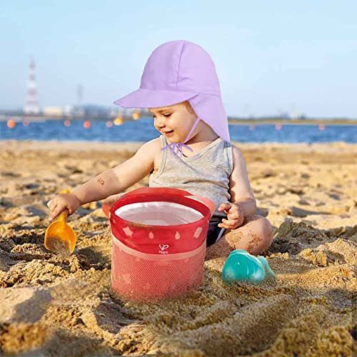 Sombrero de protección solar para bebés de 3 a 18 meses, gorra de playa ajustable morada 3
