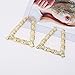 Gold Bamboo Triangle Hollow Hoop Earrings for Women - Big Large Bamboo Hoop Earring (Gold Triangle)