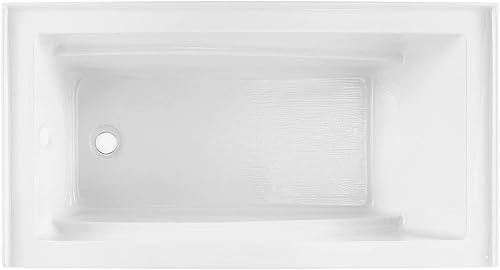 Miniatura 4 de Aqua Eden VTAM6032L22D - Tina de alcoba de acrílico antideslizante de 3 paredes de 60 pulgadas con orificio de drenaje para mano izquierda, color