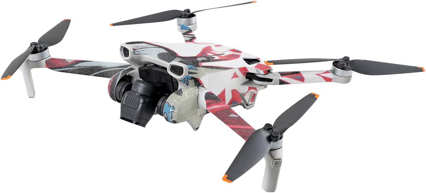 MightySkins – Piel brillante con purpurina compatible con DJI Mini 3, Graffiti Mash Up, acabado protector y duradero con purpurina de alto brillo,