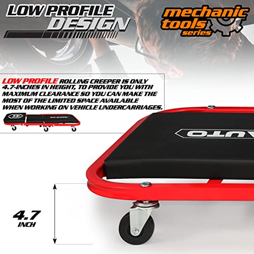 M-Auto A03-CP-003-36-RD-BK Foldable Z Creeper 2-In-1 Rolling Folding Car Creeper & Seat thumb #5