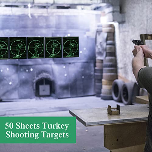 Chitidr 50 Sheets 13.8 X 11'' Turkey Shooting Targets Self Adhesive Splatter Florescent Hunting Targets Highly Visible Archery Paper Targets For Shooting Range Practice Game Accessories #TOP4