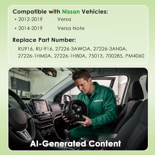 Image of AC Heater Blower Motor and Resistor Kit Compatible with Nissan Versa 2012-2019, Versa Note 2014-2019 - Replace# 700285, RU916