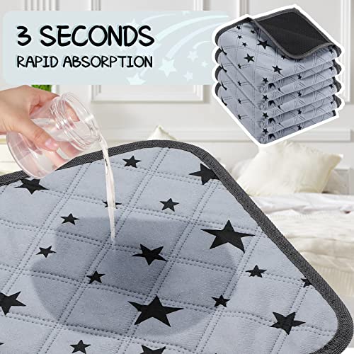 4 Stück Meerschweinchen Käfig Einlagen Fleece Meerschweinchen Einstreu Saugfähig Meerschweinchen PIPI Pads Wiederverwendbar rutschfeste Meerschweinchen Matte mit Stern Muster (30 x 30 cm)