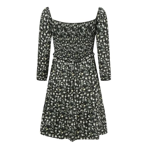 Robe fluide fleurie col carré pour masquer le ventre avec légèreté - 7